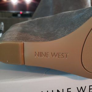 Grey Nine West Open Toe Booties